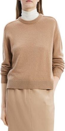 Theory Cashmere Crewneck Crop Sweater in Royal Camel at Nordstrom Rack, Size Large