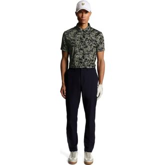 Lyle & Scott Golf Digital Floral Polo Shirt in Jet Black at Nordstrom, Size Xx-Large