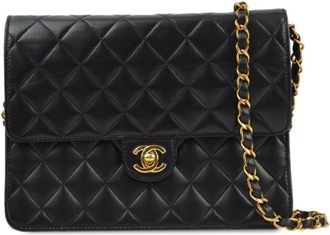 Chanel 2006 CC turn-lock diamond-quilted shoulder bag - women - Lambskin - One Size - Black