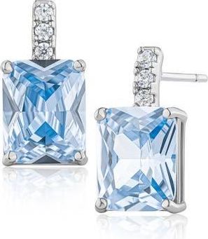 Kenneth Jay Lane Cubic Zirconia Drop Earrings in Aqua/Clear Silver at Nordstrom Rack
