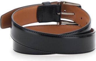 Tod's Mens Belt With Adjustable Buckle Black Leather Calf