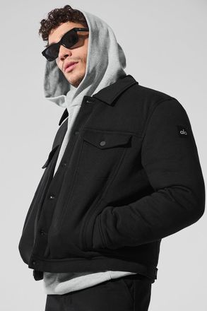 Alo | Ease Trucker Jacket in Black, Size: Medium