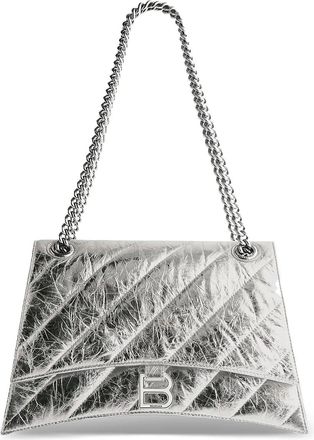Balenciaga medium Crush quilted shoulder bag - Silver