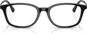 Emporio Armani 52mm Pillow Optical Glasses in Shiny Black /Demo Lens at Nordstrom