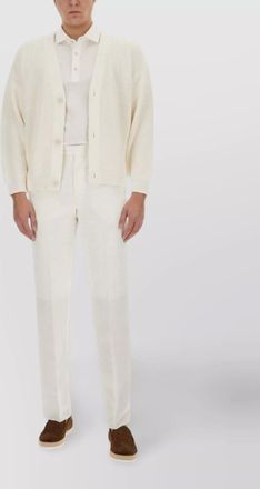 Lardini straight leg pants pockets loops