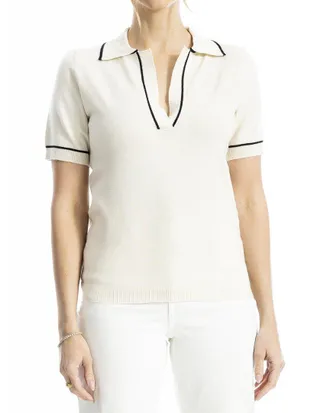 Max Studio V-Neck Polo Top