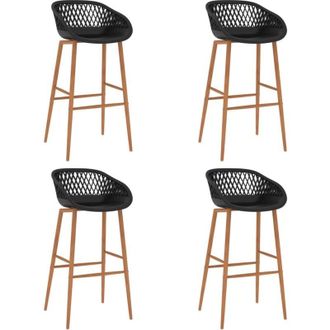 vidaXL Sedie da Bar 4 pz Nere - Vidaxl