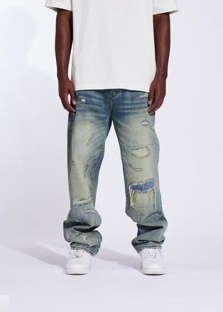 Crysp Denim Pacific Straight Jeans (Washed Distressed)