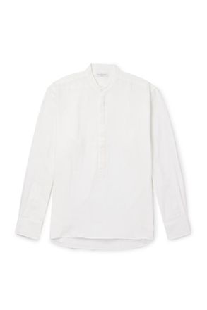 Richard James Grandad-Collar Cotton-Gauze Half-Placket Shirt