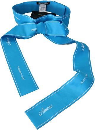 Dolce & Gabbana Blue Waist Ribbon Wide Bow Womens Belt