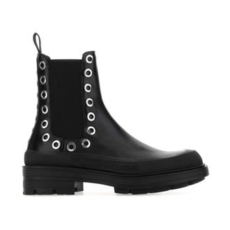 Alexander McQueen Schoenen, Heren, Zwart, 42 EU, Leer, Stack Chelsea Boot