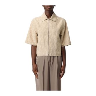 Fendi Dames, Blouses & Shirts, Beige, Maat: S