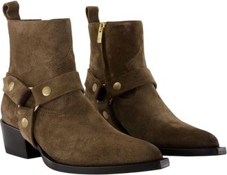 Golden Goose Womens Debbie Ankle Boot Khaki Calfskin
