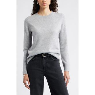 Nordstrom Cashmere Crewneck Sweater in Grey Silk Heather at Nordstrom Rack, Size X-Large