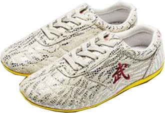 Generic Taekwondo Shoes Lightweight Sport Boxing Kung Fu Taichi for Men and Women(White,10.5 UK Child)