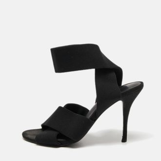 Alexander Wang Black Canvas Ankle Wrap Sandals