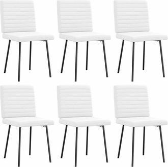 vidaXL Vidaxl - Sillas De Comedor 6 Uds Cuero Sint&eacute;tico Blanco