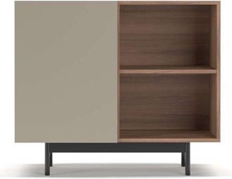 HERDASA Mueble auxiliar modelo 601-2 acabado en nogal/arena. 78 cm (alto) x 90 cm (ancho) x 34 cm (prof.)