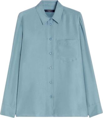 Max Mara Overhemden, Dames, Blauw, XL, Pamir Blouse