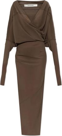 Entire studios Draped Dress - Dames - Maxi kleedjes - Bruin - S - Polyester - Kleedjes