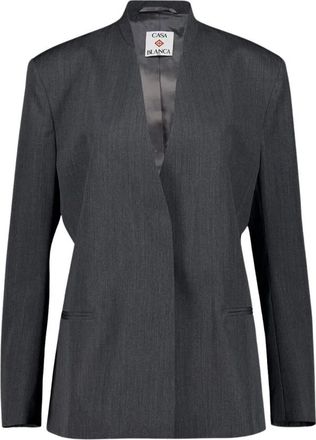 Casablanca Getailleerde Wollen Blazer - Dames - Blazers - Grijs - S - Wol - Jassen