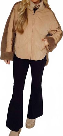 Bibi Quilted Sherpa Jacket In Mocha