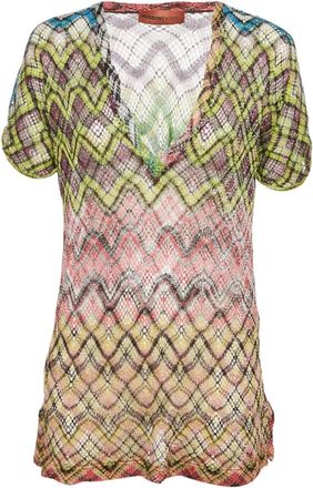 Missoni Abito corto con motivo a zigzag - Giallo