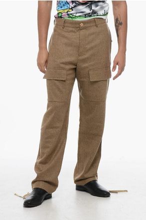 Kenzo Twill Wool Cargo Pants with Drawstringed Ankle size 44