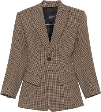 Seafarer Houndstooth-pattern Single-breasted Blazer