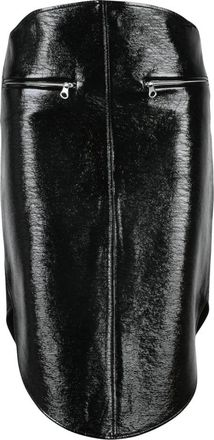 Courr&egrave;ges Longuette Stondata Rok - Dames - Leren & Su&egrave;de rokken - Zwart - S - Katoen - Rokken