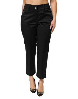 Bencivenga Cotton Blend Cropped Straight Leg Womens Pants