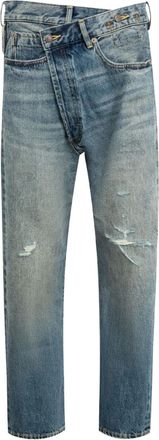 R13 crossover distressed jeans - Blue