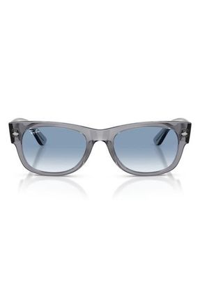 Ray-Ban 52mm Mega Wayfarer II Gradient Square Sunglasses in Transaprent Grey /Clear Blue at Nordstrom