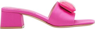 Gianvito Rossi Heeled Mules, female, Pink, 4 UK, 45mm Satin Sandals