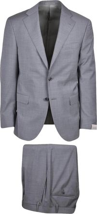 Corneliani Grey Virgin Wool Elastomultiester Men Suit