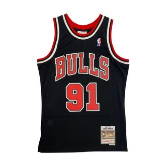 Mitchell & Ness Sportswear, male, Black, Size: S Chicago Bulls Rodman Swingman Jersey