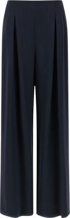 Max Mara Dark Blue Straight Pleated Pants