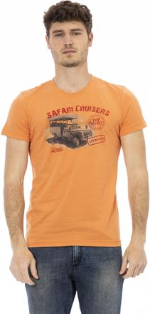 Trussardi Mens T-Shirt Men - Orange Cotton - Size X-Large