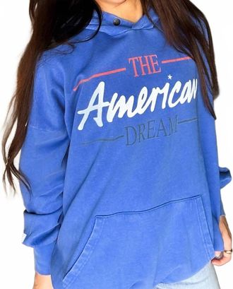 The Laundry Room American Dream Hideout Pull-Over Hoodie In Blue