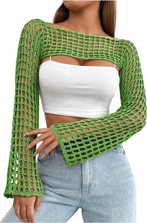 Generic Womens Cropped Winter Sweaters 2024 Warm Flare Sweaters Dressy Casual for Women Knitted Graphic Sexy Fall Pullover Jumper Tops Light Autumn Loose Pull