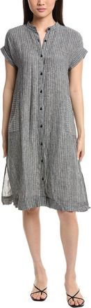 Eileen Fisher Petite Mandarin Collar Linen Midi Dress