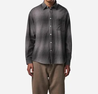 Nn.07 Deon Button Down Shirt In Grey Check