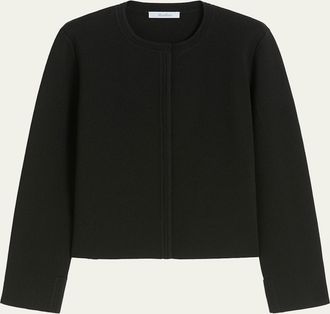 Max Mara Crewneck Cotton Knit Cardigan