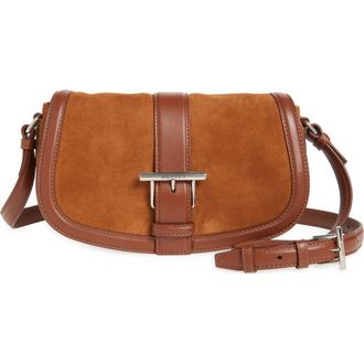 Alexander McQueen Mini T-Bar Shoulder Bag in Dark Brown/Silver at Nordstrom