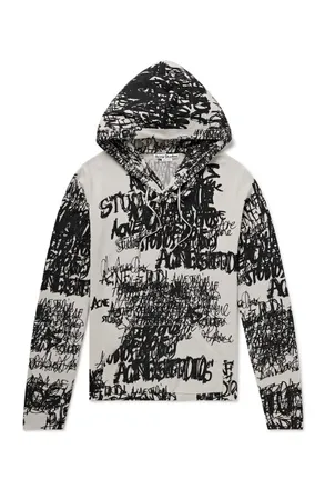 Acne Studios Kews Chaos Printed Jersey Hoodie