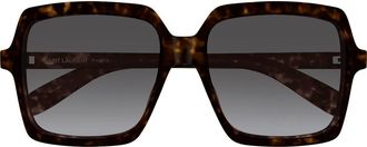 Saint Laurent 56mm Gradient Square Sunglasses in Havana at Nordstrom