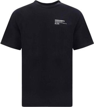 Dsquared2 Mens Small Headquarters Logo Black T-shirt Cotton - Size Large