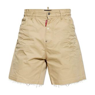 Dsquared2 Casual Shorts, male, Beige, Size: 3XL Raw-edged Shorts