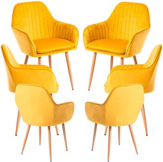 Regalos Miguel Packs Sillas Comedor - Pack 6 Sillas Chic - Amarillo