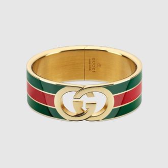Gucci Interlocking Bangle Bracelet, Gold-toned metal, Gold-toned metal